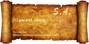 Sigmund Anna névjegykártya